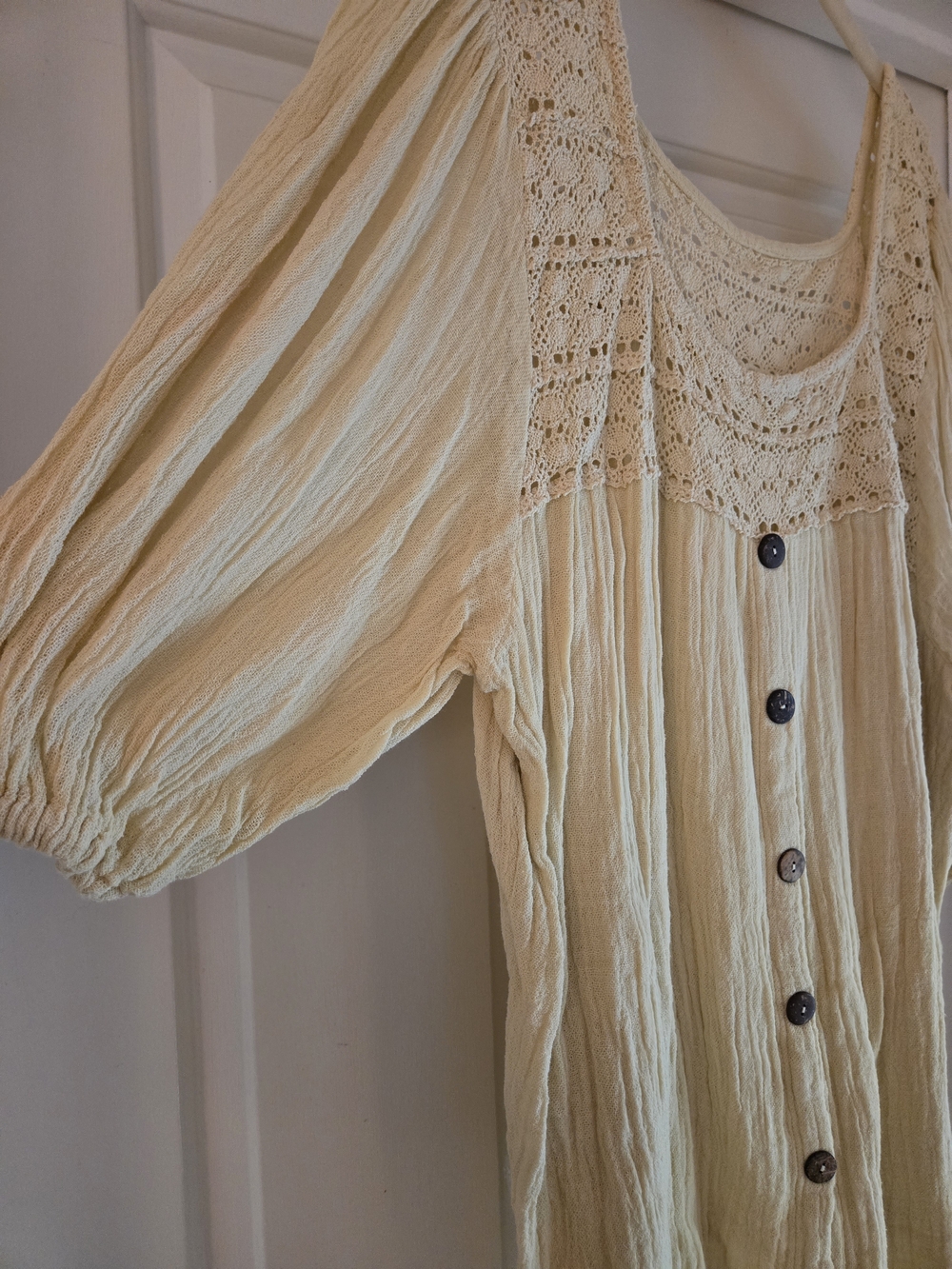 Boho Button-Front Mini Dress - Picture 2 of 3